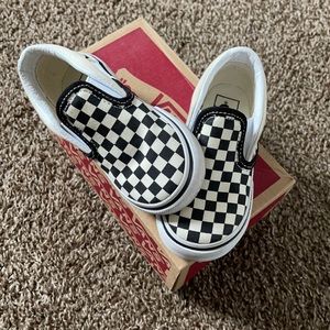 Toddler Checkered Vans Slip ons